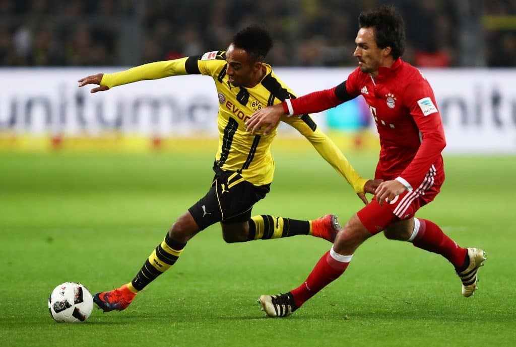 Pierre-Emerick Aubameyang im Bundesliga-Spiel Borussia Dortmund gegen Bayern Muenchen