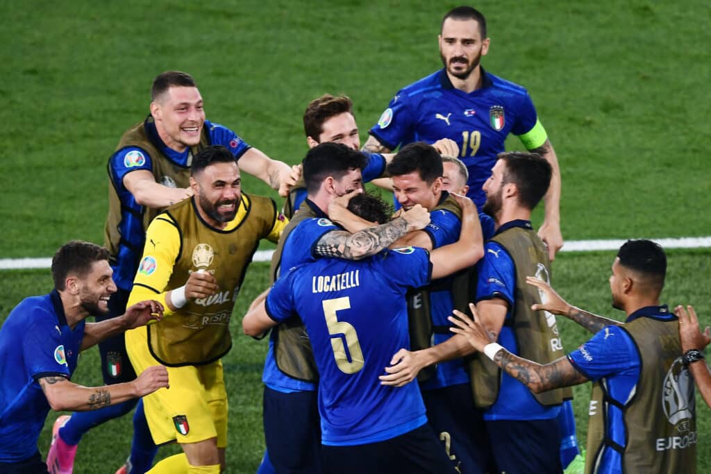 Italien Team feiert Treffer 
