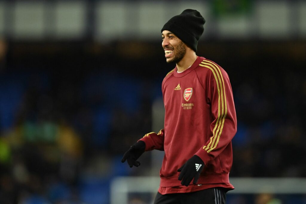 Pierre-Emerick Aubameyang beim Aufwärmen vor einem Premier-League-Spiel