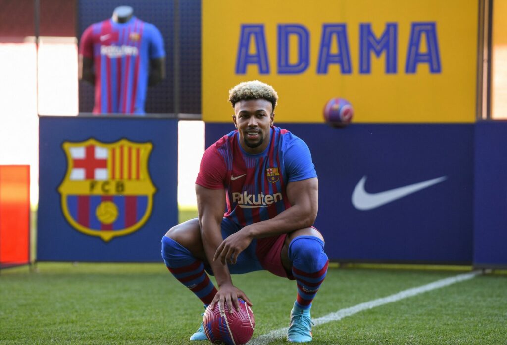 Adama Traore bei seiner Vorstellung beim FC Barcelona