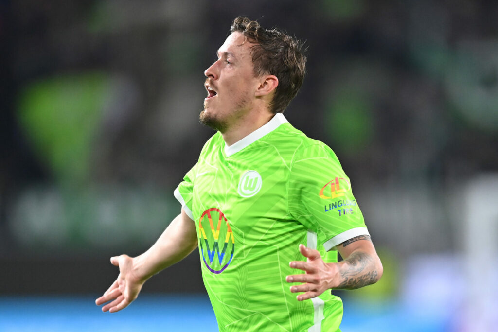 Max Kruse bejubelt seinen dritten Treffer für den VfL Wolfsburg