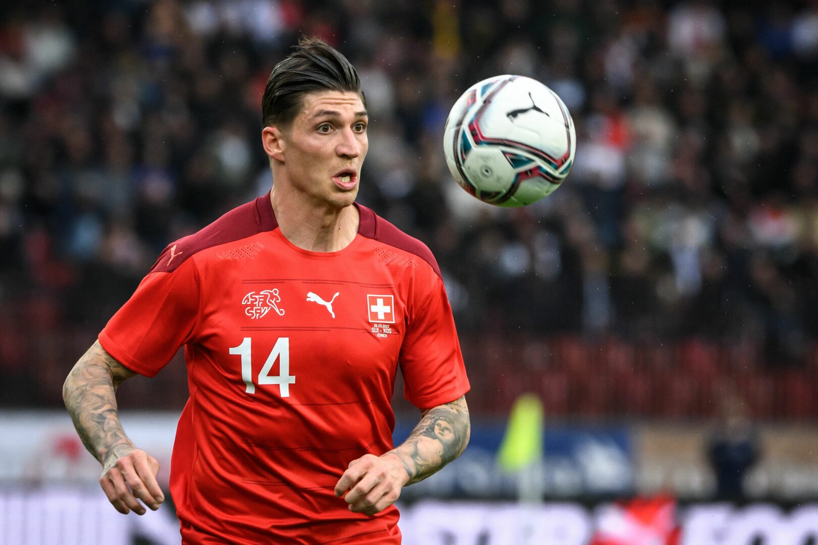 Steven Zuber bei einem Einsatz für die Nationalmannschaft der Schweiz