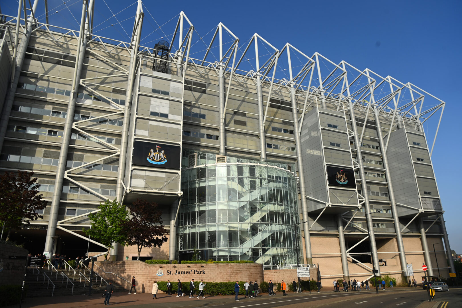 Der St. James' Park, Heimspielstätte von Newcastle United in der Premier League