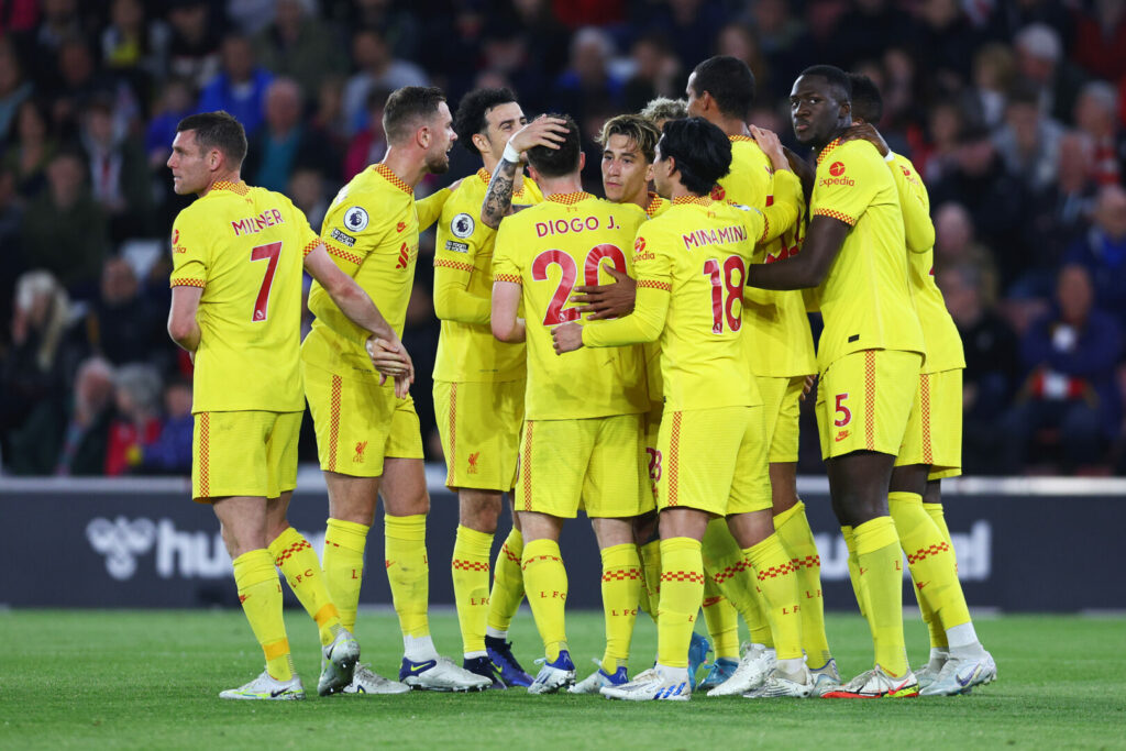 Die Spieler des FC Liverpool jubeln.