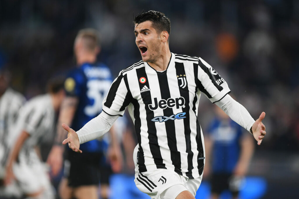 Alvaro Morata bejubelt einen Treffer für Juventus