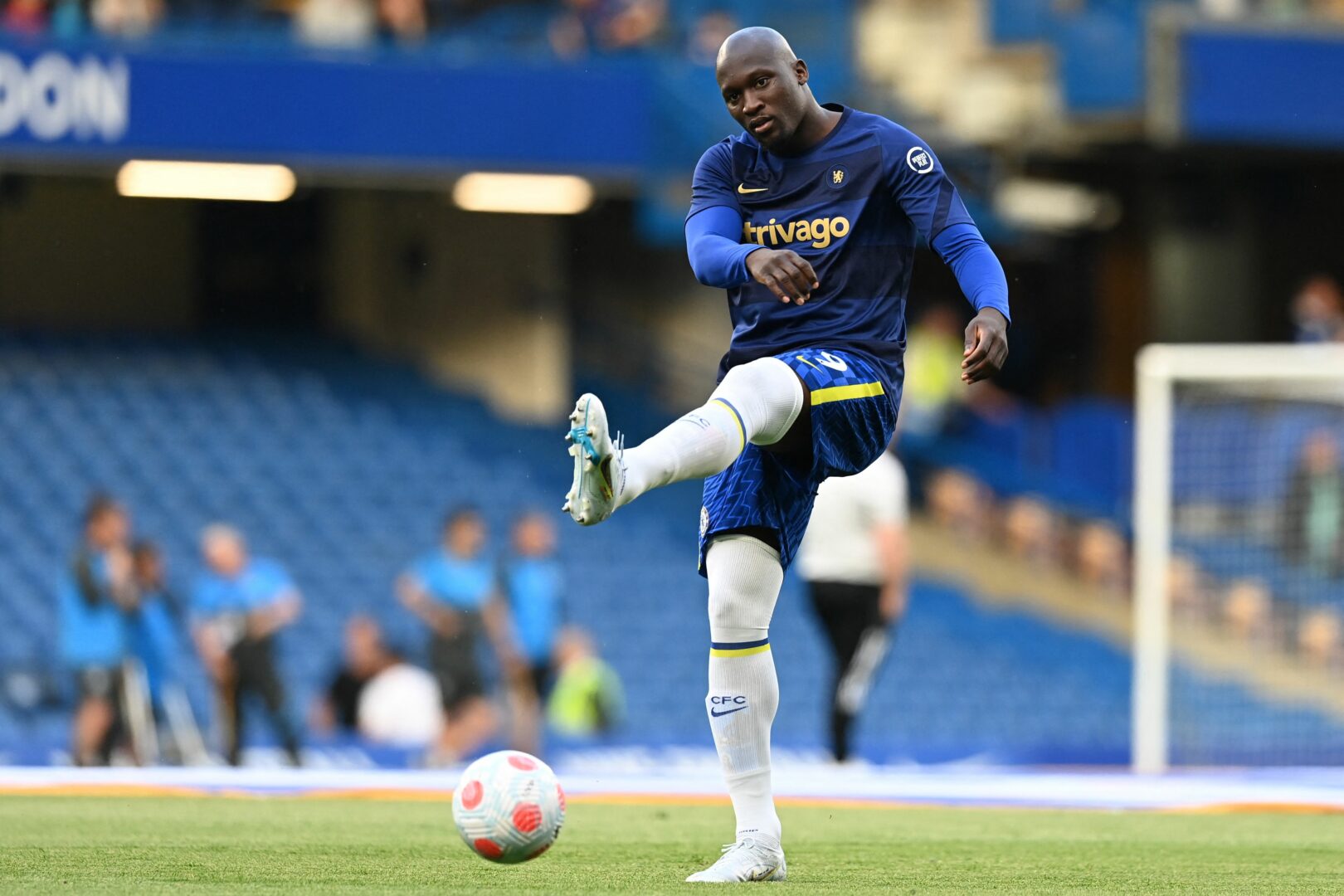 Romelu Lukaku beim Aufwärmen vor einem Chelsea-Spiel