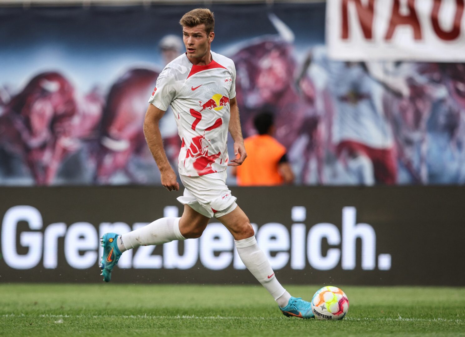 Alexander Sörloth im Trikot von RB Leipzig