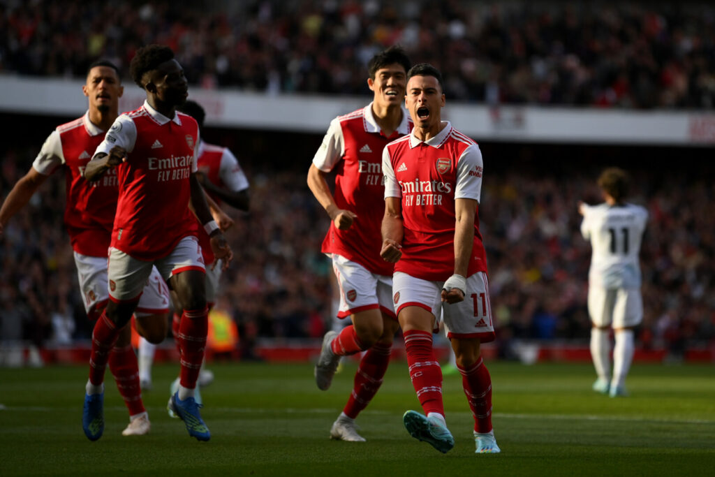 Spieler von Arsenal beim Torjubel