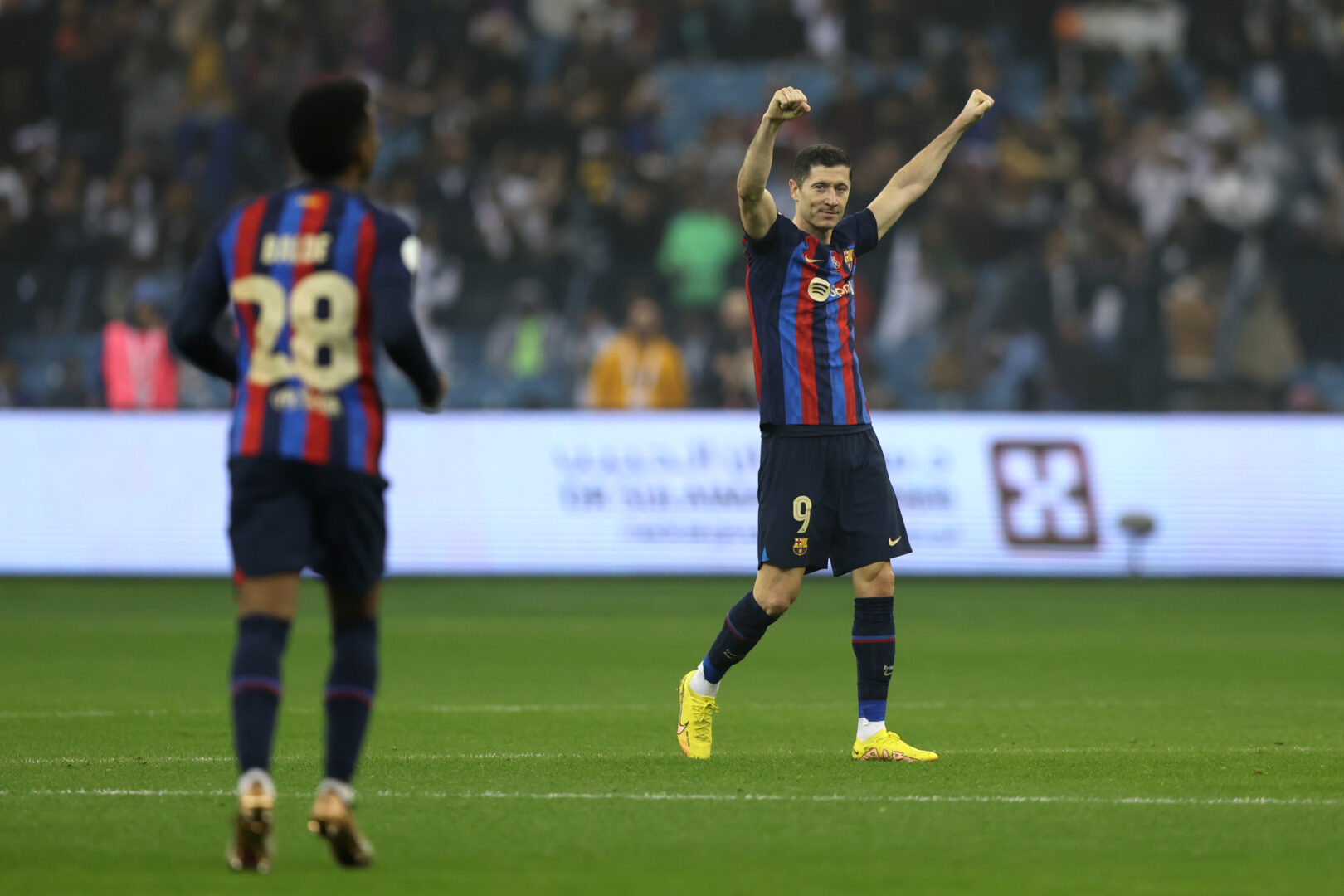 Robert Lewandowski jubelt für den FC Barcelona