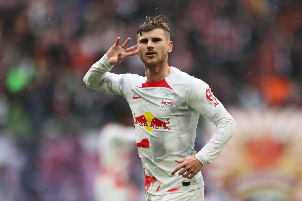 Timo Werner bejubelt seinen 100. Treffer in der Bundesliga.