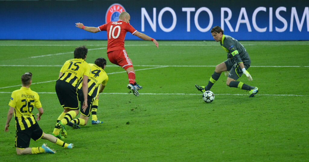 Der Treffer von Arjen Robben für den FC Bayern zum Gewinn der Königsklasse.