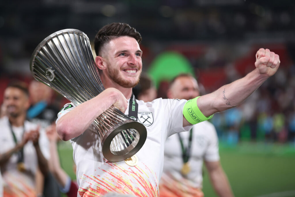 Declan Rice nach dem Sieg in der Conference League.