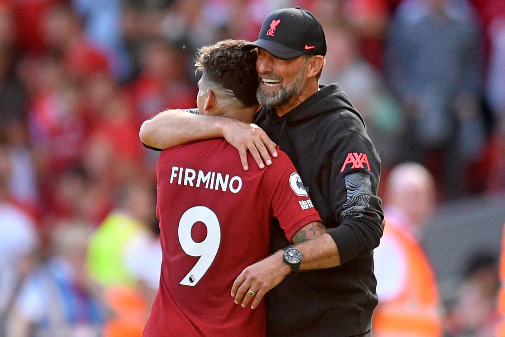 Jürgen Klopp und Roberto Firmino haben ein inniges Verhältnis.