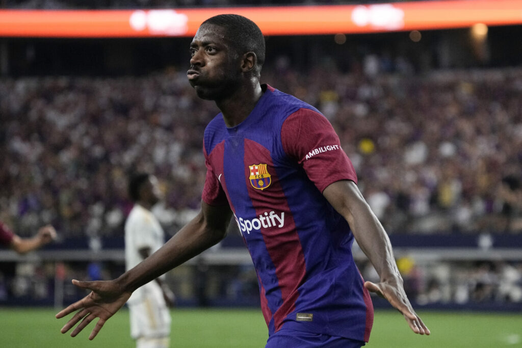 Noch jubelt Ousmane Dembele für den FC Barcelona.