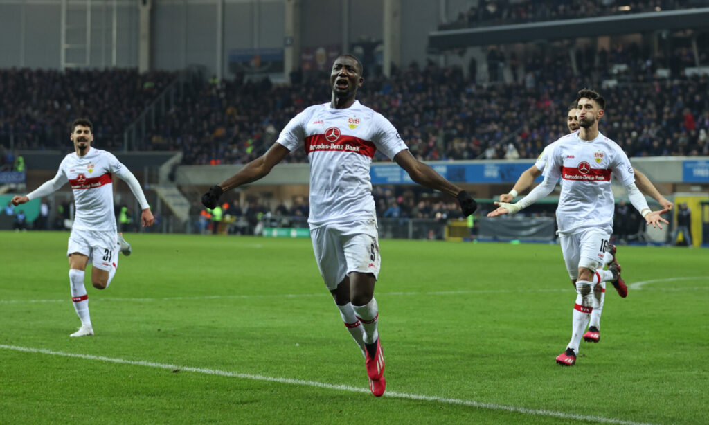 Serhou Guirassy bejubelt einen Treffer für den VfB Stuttgart.