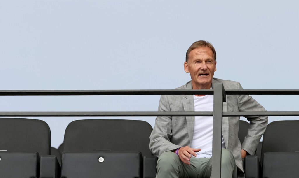 Watzke sitzt auf der Tribüne