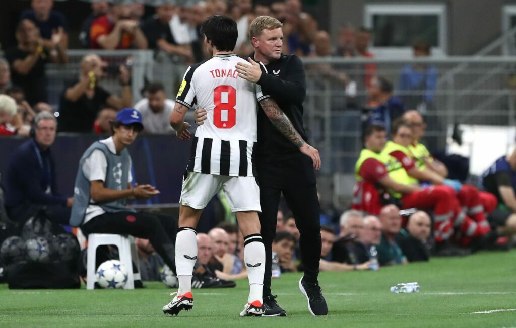 Sandro Tonali und Eddie Howe