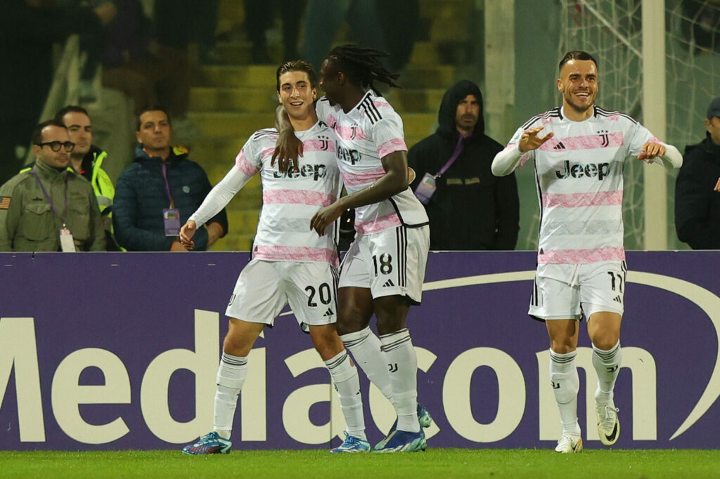 Juventus-Profi Miretti bejubelt den 1:0-Führungstreffer.