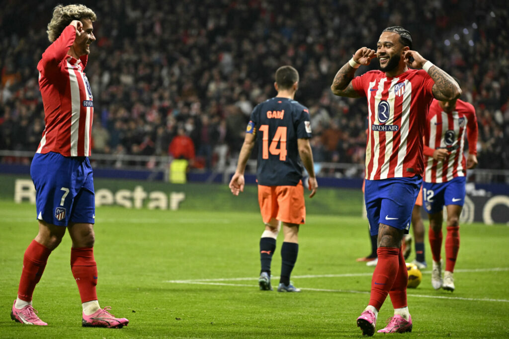 Memphis bejubelt seinen Treffer zum 2:0 für Atlético
