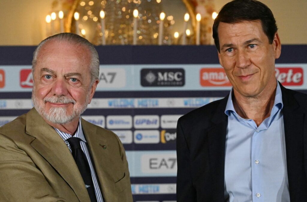 SSC Napoli: Präsident Aurelio De Laurentiis und Ex-Trainer Rudi Garcia