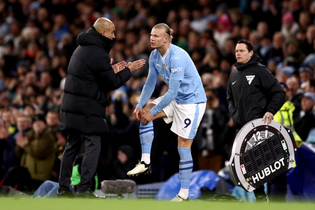 Erling Haaland und Pep Guardiola.