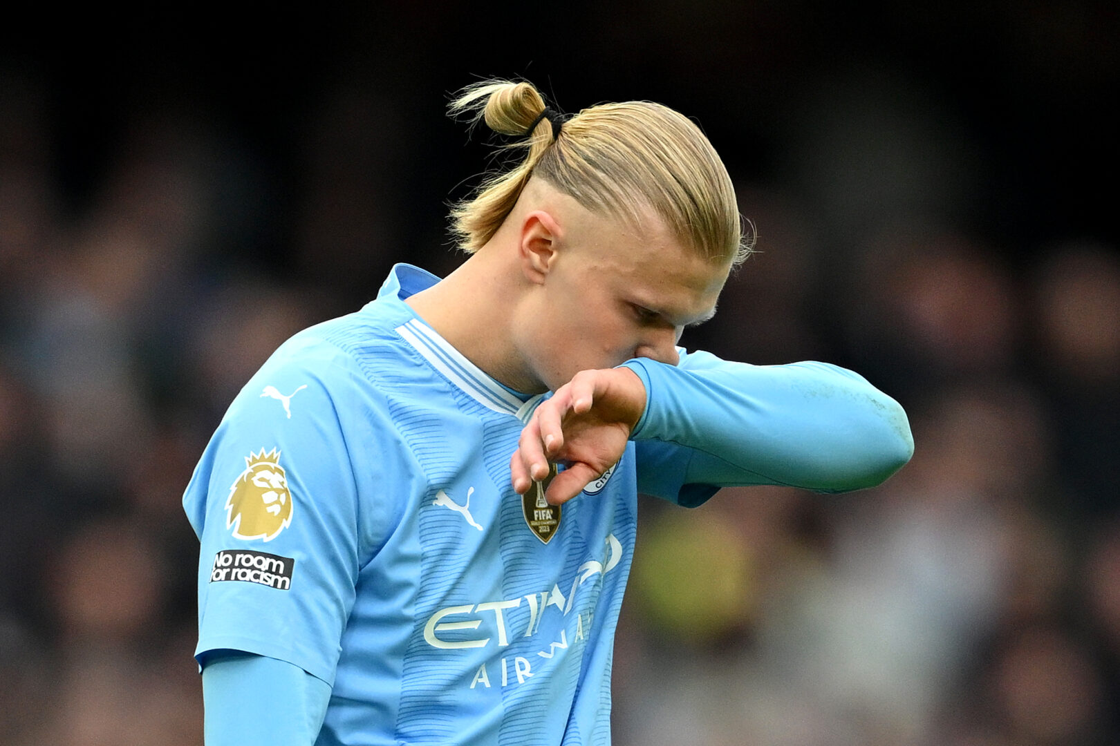 Erling Haaland nach vergebener Mega-Chance.