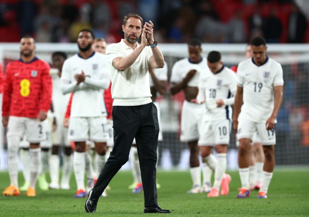 England und Nationaltrainer Gareth Southgate stehen bei der EM 2024 unter Druck.