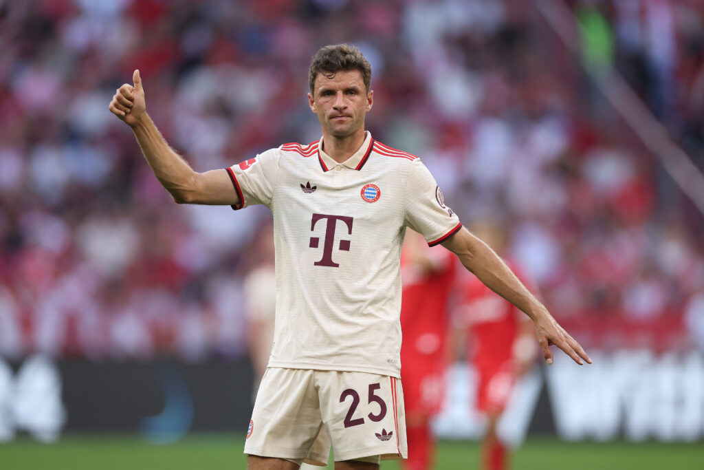 Thomas Müller blickt positiv auf die Entwicklung es FC Bayern München.