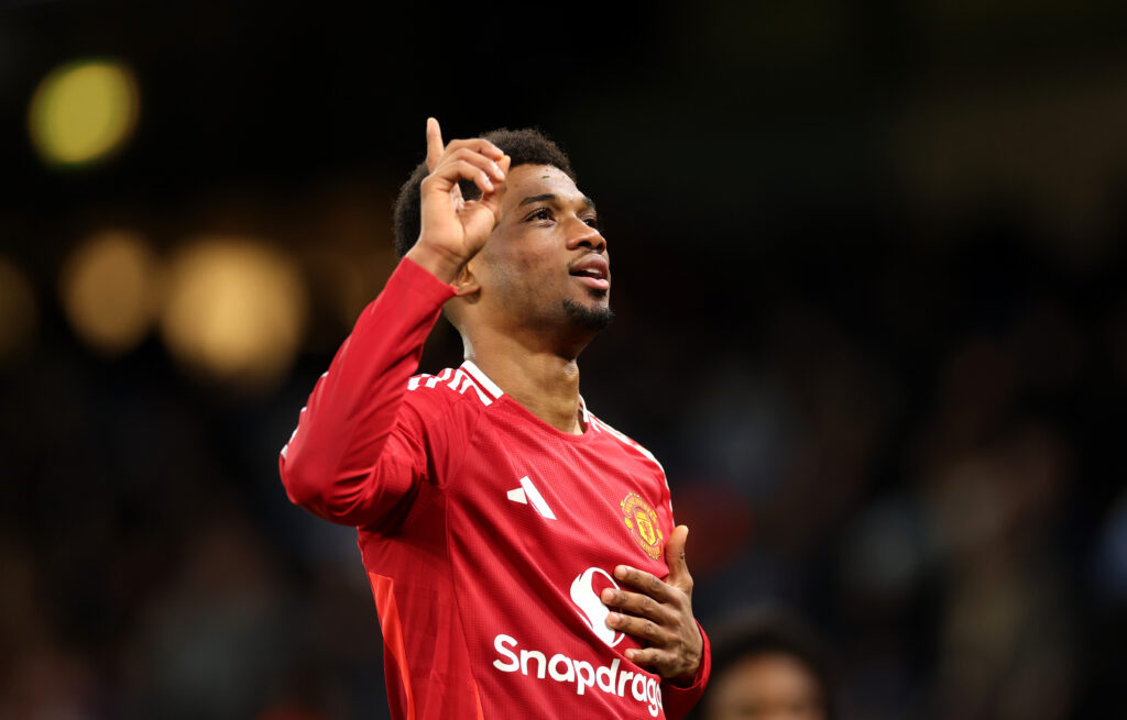 Amad Diallo feiert den 2:1-Siegtreffer gegen City