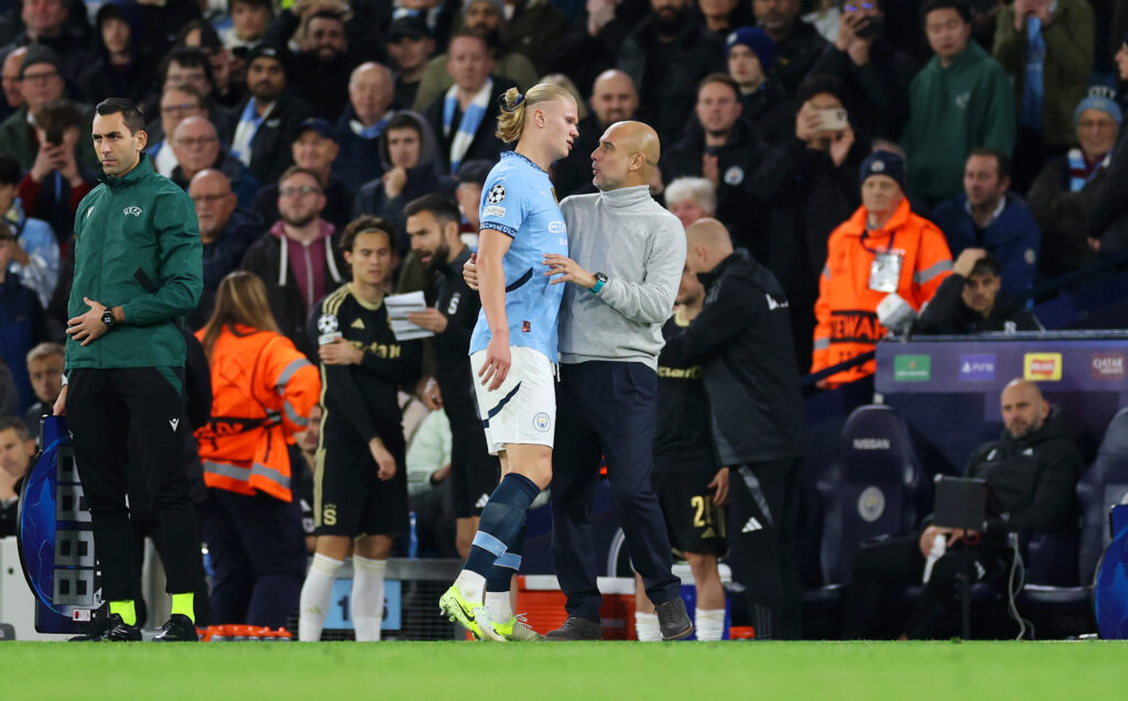 Manchester City: Pep Guardiola vertraut weite auf Erling Haaland.