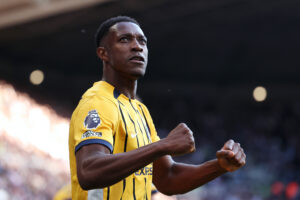 Danny Welbeck bejubelt sein 1. Tor gegen Newcastle für das Team von Hürzeler.