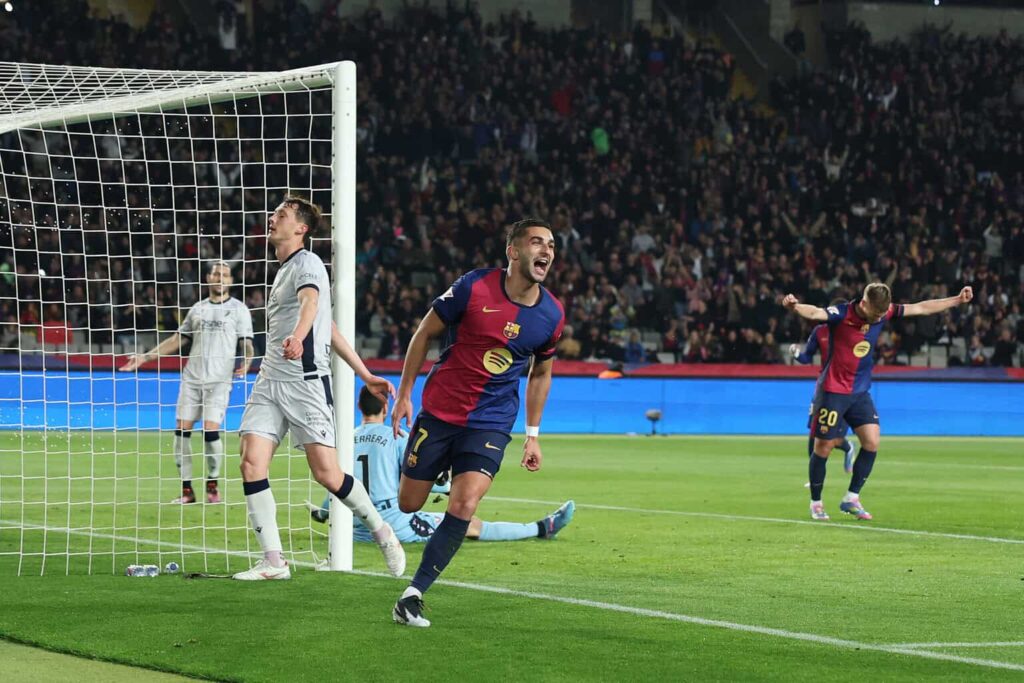 Ferran Torres bejubelt Barcelonas Führungstreffer