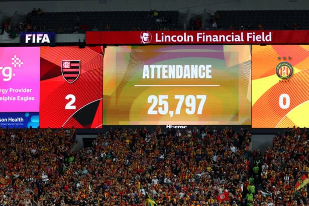 Im Lincoln Financial Field in Philadelphia wird die Zuschauerzahl präsentiert