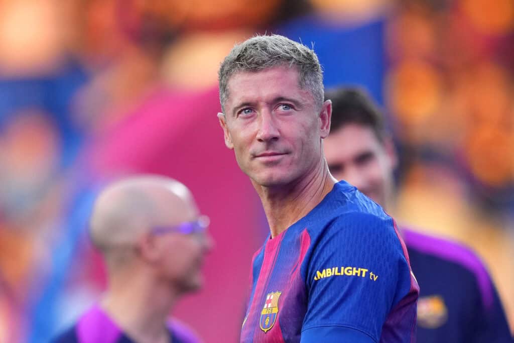 Robert Lewandowski im Barca-Trikot.