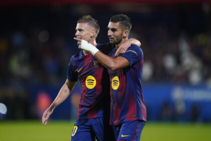 Ferran Torres und Dani Olmo jubeln für Barcelona