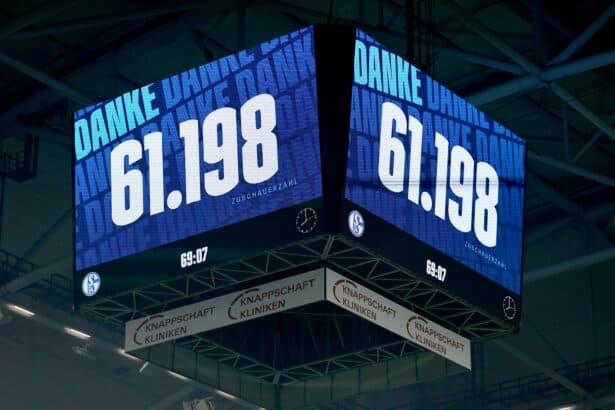 Zuschauerzahl auf dem Schalker Videowürfel in der Veltins-Arena