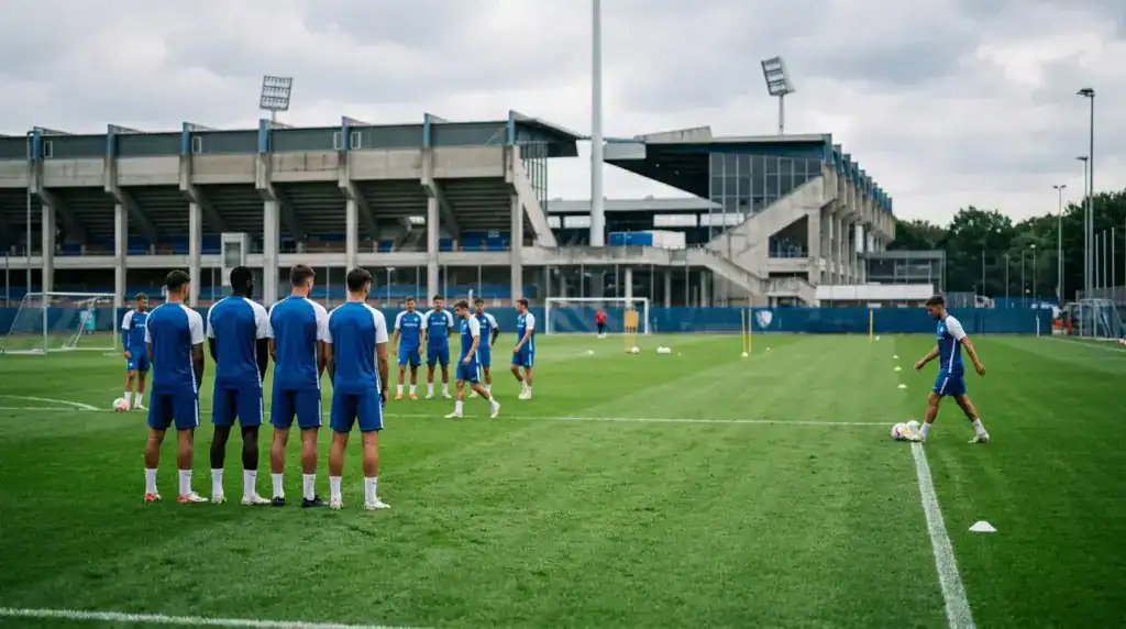 Bochum players in preseason training as the club seeks defensive and wing reinforcements